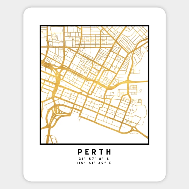 PERTH AUSTRALIA CITY STREET MAP ART Sticker by deificusArt